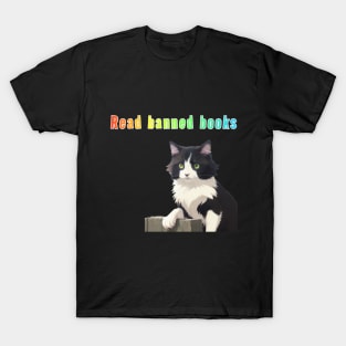 Pepe says... Read Banned Books Rainbow Colors T-Shirt